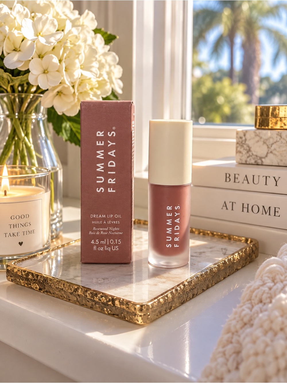 Summer Fridays Dream Lip Oil Rosewood Nights - Hydrating High Shine Lip Color